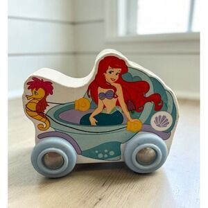 Melissa & Doug Disney Ariel Wooden Push Car 3" Little Mermaid Toy